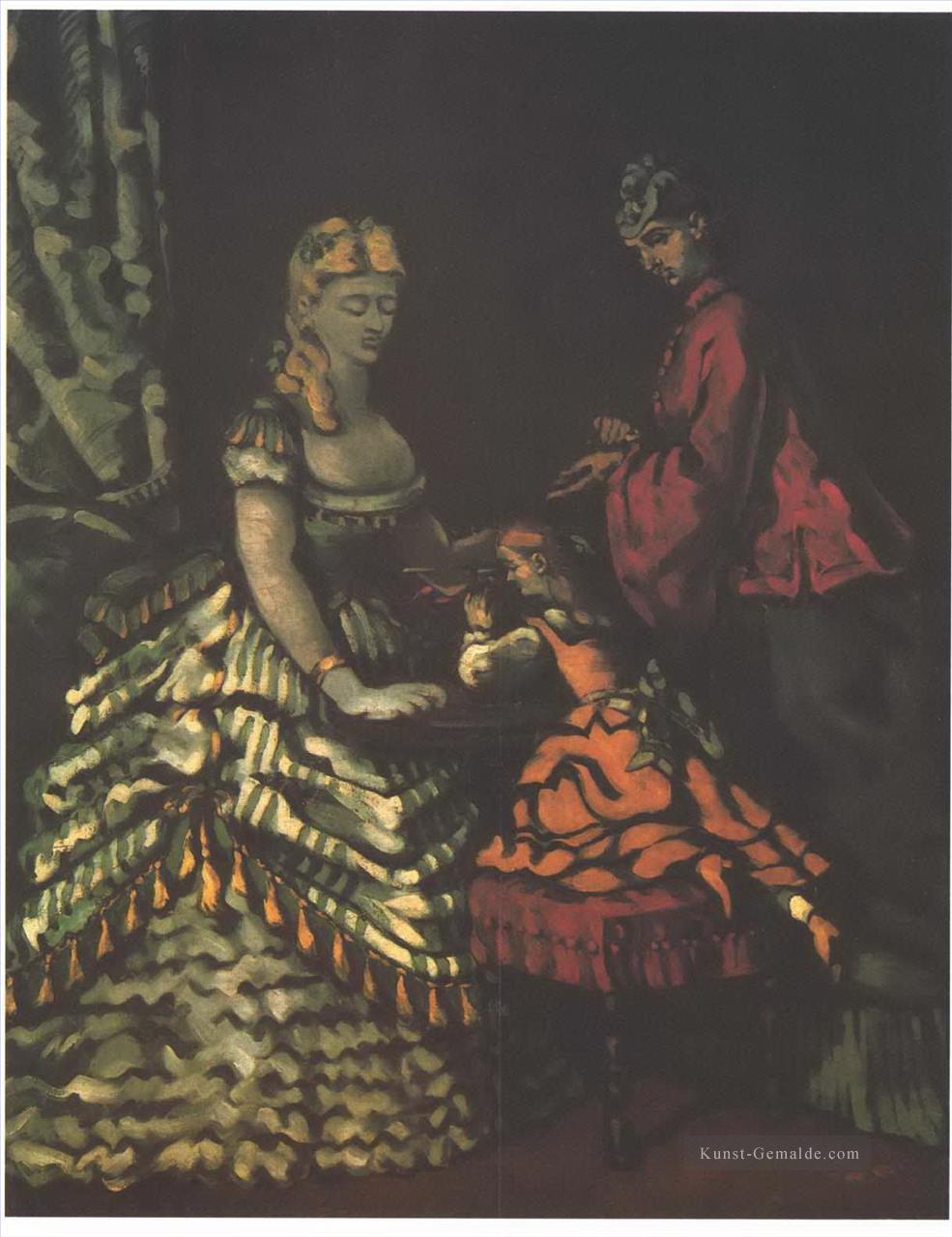 Innenraum mit zwei Frauen und einem Kind Paul Cezanne Ölgemälde